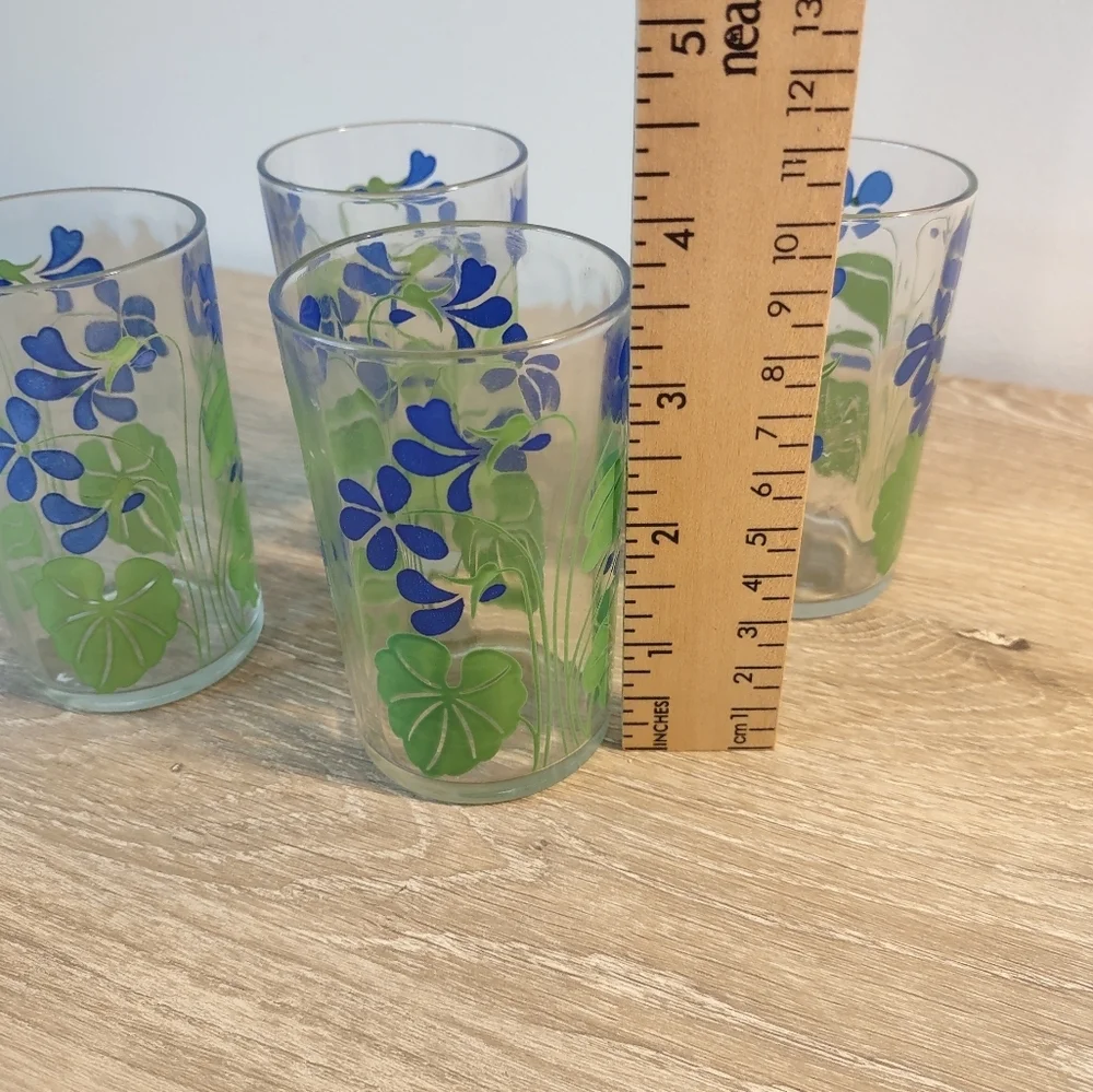 Vtg 1940s Swanky Swigs Blue Posey Design Glasses